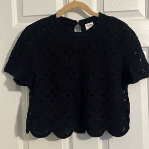 Abercrombie & Fitch Crochet-Style Mosaic Tile Tee